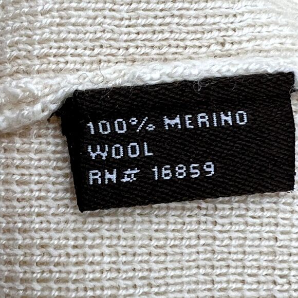 J. Mclaughlin 100% Merino Wool Womens XL Sweater 1/4 Zip 3/4 Sleeve Cream NWT - Picture 6 of 10